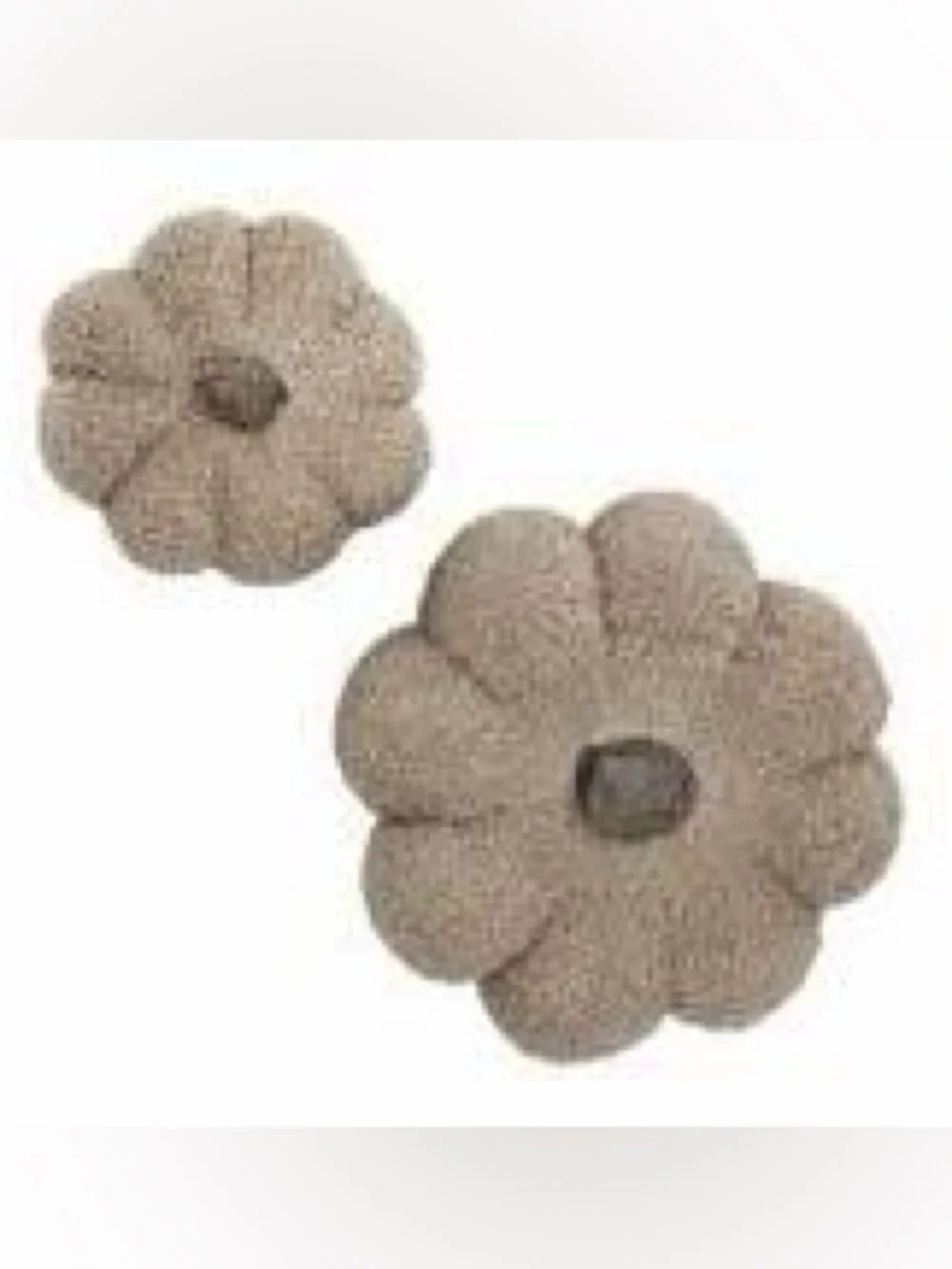 2 Piece Grey Pumpkin Soft Throw Pillows or Table Decor
